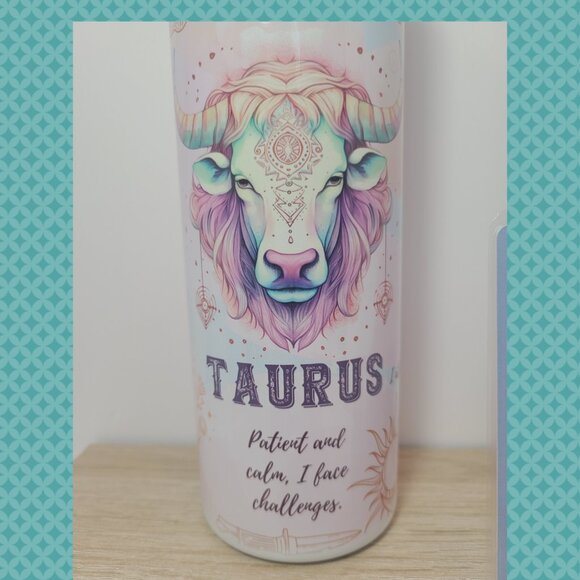 Taurus Zodiac 20 oz Tumbler & Bookmark Gift Bundle - Picture 4 of 10